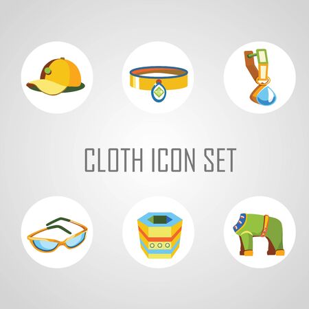 Cloth icon set for man and his dogのイラスト素材