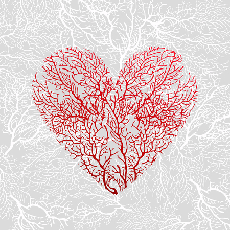 Heart of red coralのイラスト素材