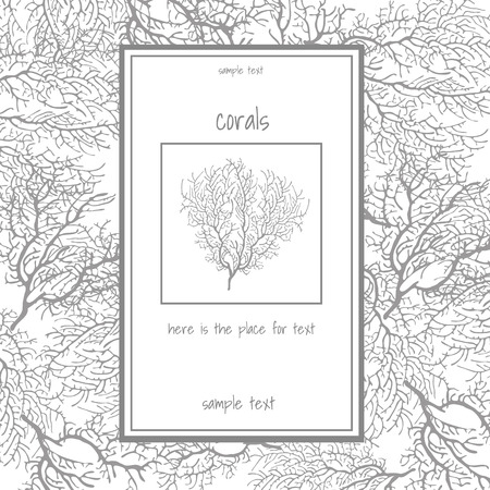 Texture of gray coral with text, vertical cardのイラスト素材