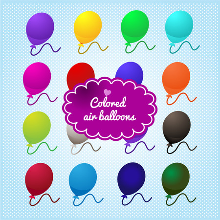 Colored balloons on a light blue backgroundのイラスト素材