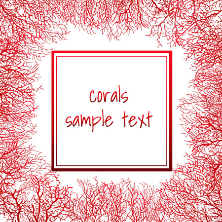 Texture of red coral in the form of a frame with textのイラスト素材