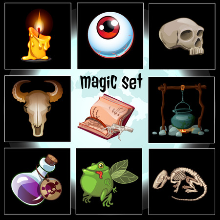 Set of nine devices and trophies sorcererのイラスト素材