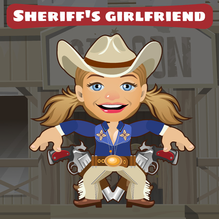 Fictional cartoon character - sheriffs girlfriendのイラスト素材