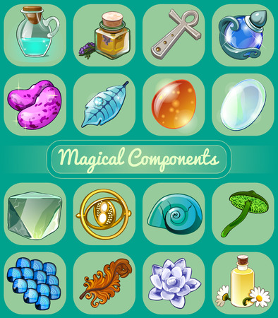 Great set of magical artifacts for your design needsのイラスト素材