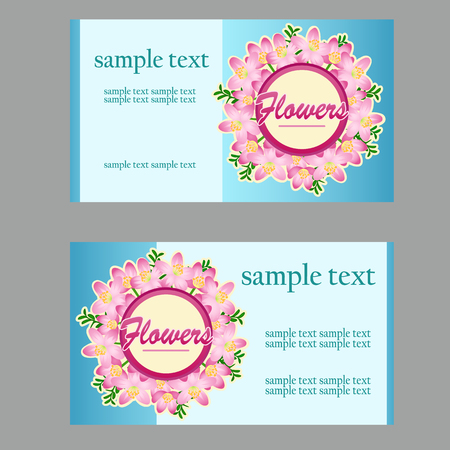 Two business cards with floral disign for your needsのイラスト素材