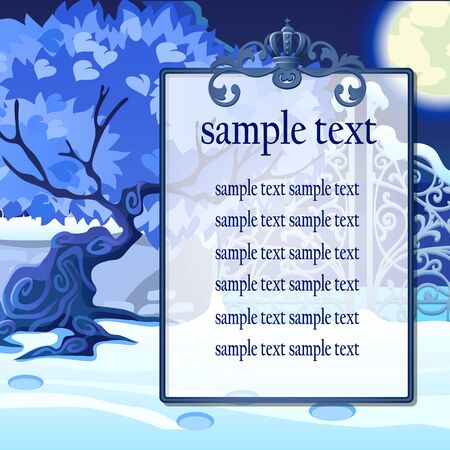 Kings gate with big tree and poster for your textのイラスト素材