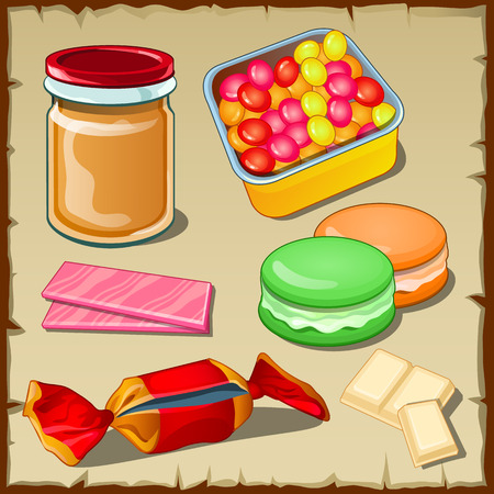 Great vector set of sweets for any occasion, five sweet iconsのイラスト素材