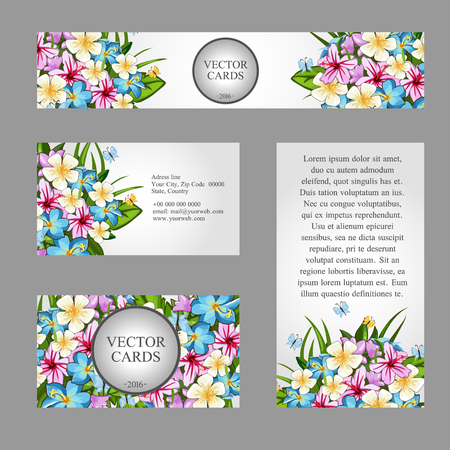 Cards with light texture of the delicate buds of flowersのイラスト素材