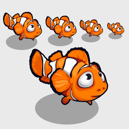 Funny clown fish with big eyes, icon for your design needsのイラスト素材