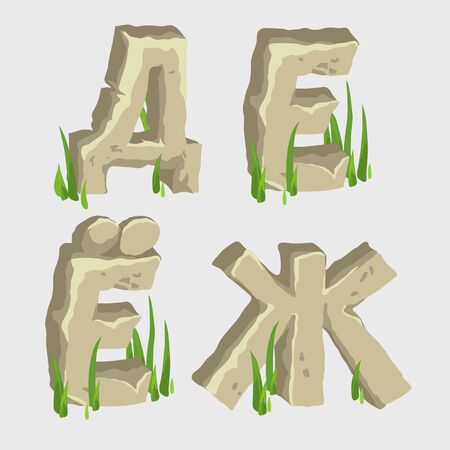 Four letters of the Russian alphabet for learning and design needsのイラスト素材