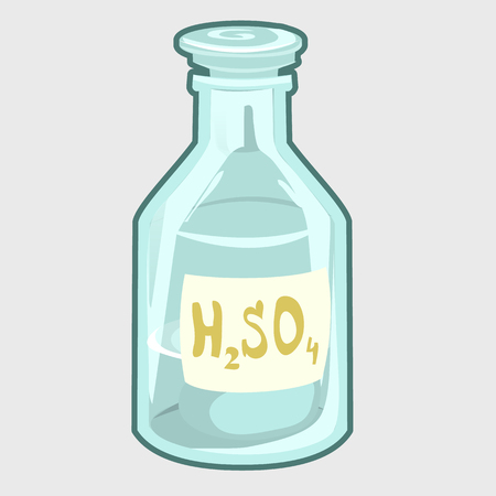 Glass bottle with chemical formula, single image isolatedのイラスト素材