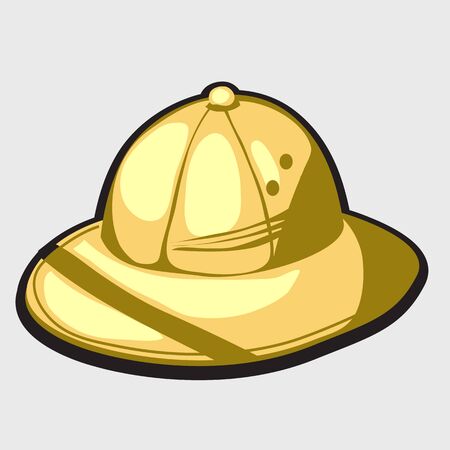 Yellow hat of african hunter. Single vector itemのイラスト素材
