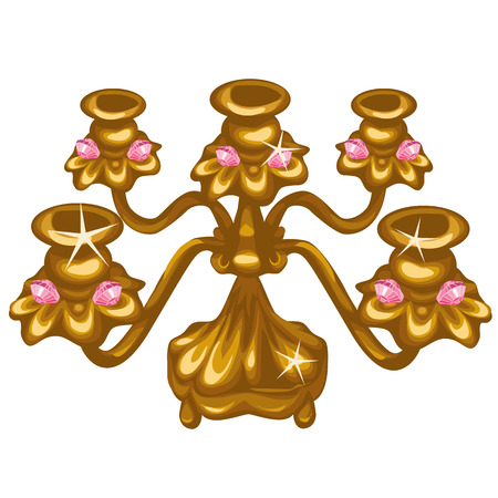 Gold Royal vintage lamp on white background, vector illustrationのイラスト素材