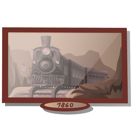 Wall picture an old eighteenth-century with American trainのイラスト素材