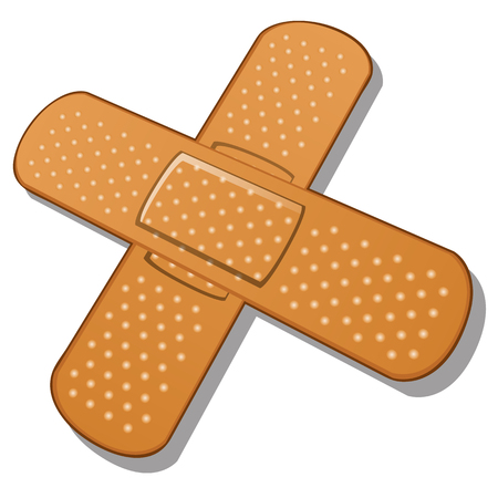 Adhesive bandage on a white background. Vector illustrationのイラスト素材