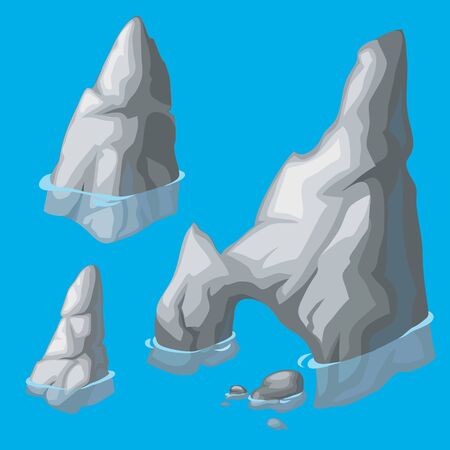 Top of rocks protruding from the water. Vector illustration for your design needsのイラスト素材