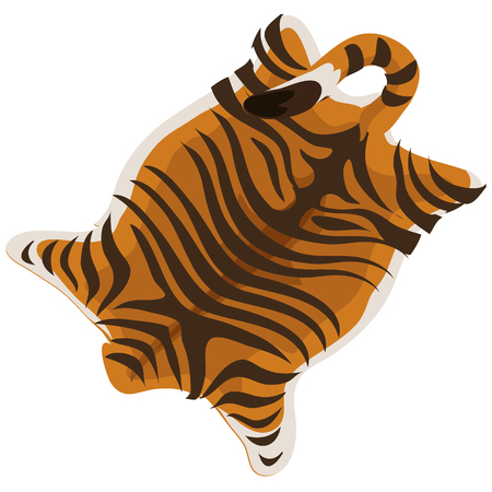 Tiger skin as a carpet. Vector illustration for your needs on white backgroundのイラスト素材
