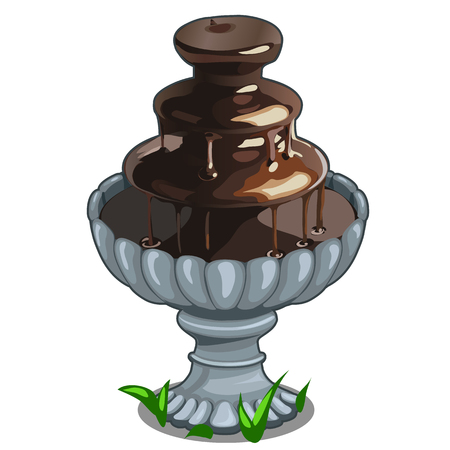 Chocolate fountain in architectural bowl. Vectorのイラスト素材