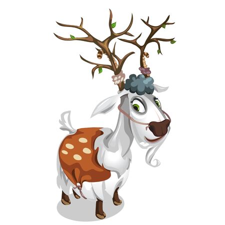 Sly deer dressed in the skin of a ram. Vectorのイラスト素材