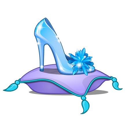 Elegant crystal princess shoe on cushionのイラスト素材
