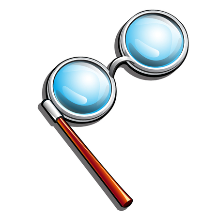 Vintage lorgnette isolated on white background. Vector illustration.のイラスト素材