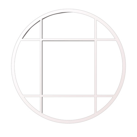 Round window isolated on white background. Vector cartoon close-up illustration.のイラスト素材