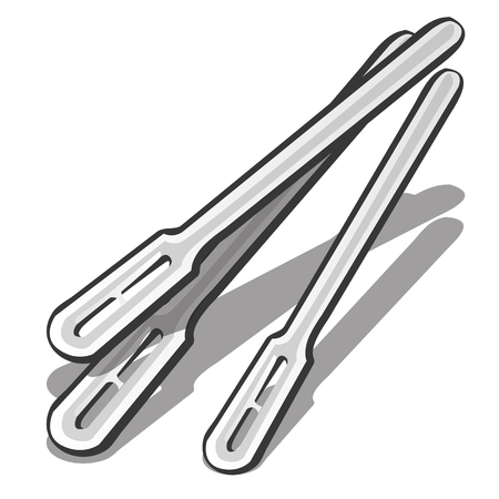 Plastic stirrer for coffee and tea isolated on whiteのイラスト素材