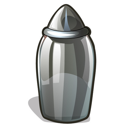 Glass or transparent clear plastic jar to store bulk products isolated on white background. Vector cartoon close-up illustrationのイラスト素材