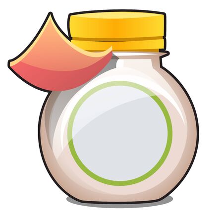Plastic jar with a blank label isolated on whiteのイラスト素材
