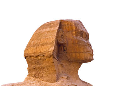 Sphinx head on a white isolated background