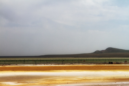 Salk lake Baskunchak landscape, Astrakhan district Russiaの写真素材