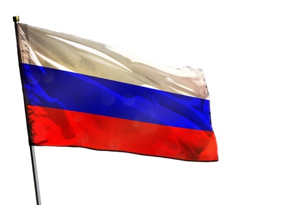 Fluttering Russia flag isolated on white background.の写真素材