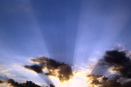 nice vivid sunset or sunrise partially cloudy sky for using as background in design.