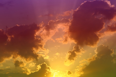 wonderful vivid sunset or sunrise clouds in the sky for using as background in design.