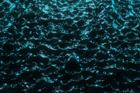 pretty light blue bright festal night water with city lights - abstract background of electric lights reflected in black liquidの写真素材