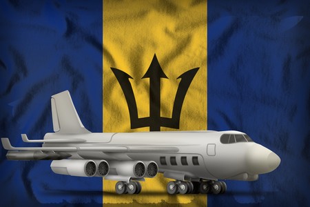 bomber on the Barbados flag background. 3d Illustrationの写真素材