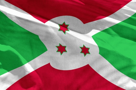 Fluttering Burundi flag for using as texture or background, the flag is waving on the windの写真素材