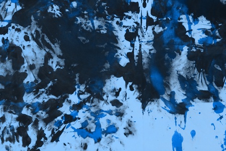 pretty grunge blue randomly painted canvas, fabric with color paint spots and blots texture for design purposes.の写真素材