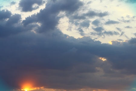 wonderful vivid sunset or sunrise clouds in the sky for using as background in design.