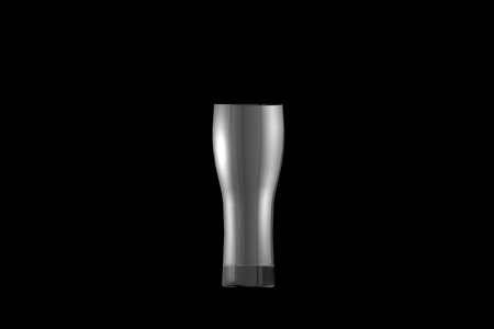 pilsner wheat beer glass isolated on black side view - drinking glass render, 3D illustrationの写真素材