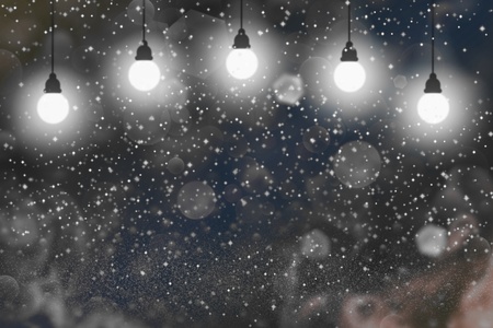 cute shiny abstract background light bulbs with sparks fly defocused bokeh - festival mockup texture...