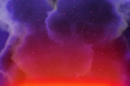 Abstract fantasy blue space and stars colorful background with sparks and clouds