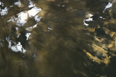 abstract aged red randomly painted canvas, fabric with color paint spots and blots texture for use as background.の写真素材