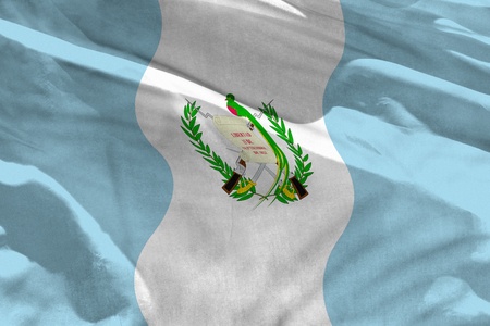 Fluttering Guatemala flag for using as texture or background, the flag is waving on the windの写真素材