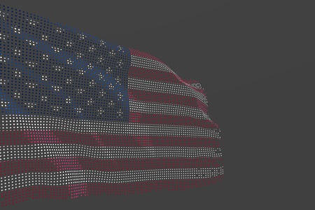 beautiful national holiday flag 3d illustration - modern picture of USA isolated flag made of...