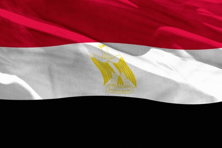 Fluttering Egypt flag for using as texture or background, the flag is waving on the wind