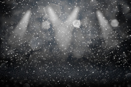 blue pretty brilliant abstract background stage spotlights with sparks fly defocused bokeh -...