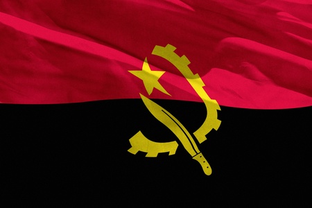 Fluttering Angola flag for using as texture or background, the flag is waving on the windの写真素材