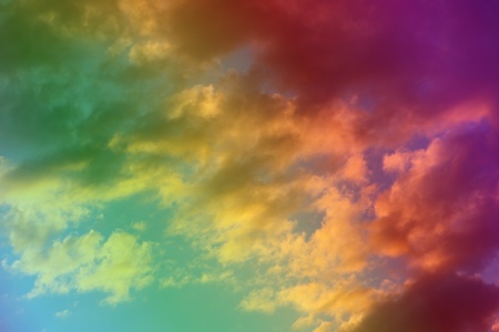 marvellous colorful sun colored partially cloudy sky for using as background in design.の写真素材