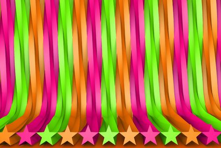 volumetric surfaces formed with extruded star shape, veterans day or new year concept - cute 3D Illustration of abstract backgroundの写真素材